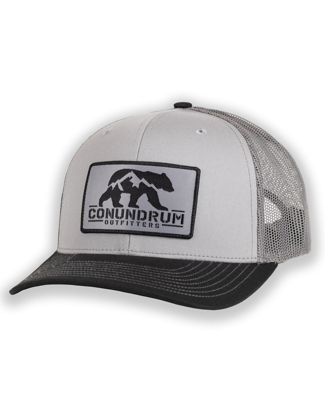 Apex trucker hat in grey charcoal black colors