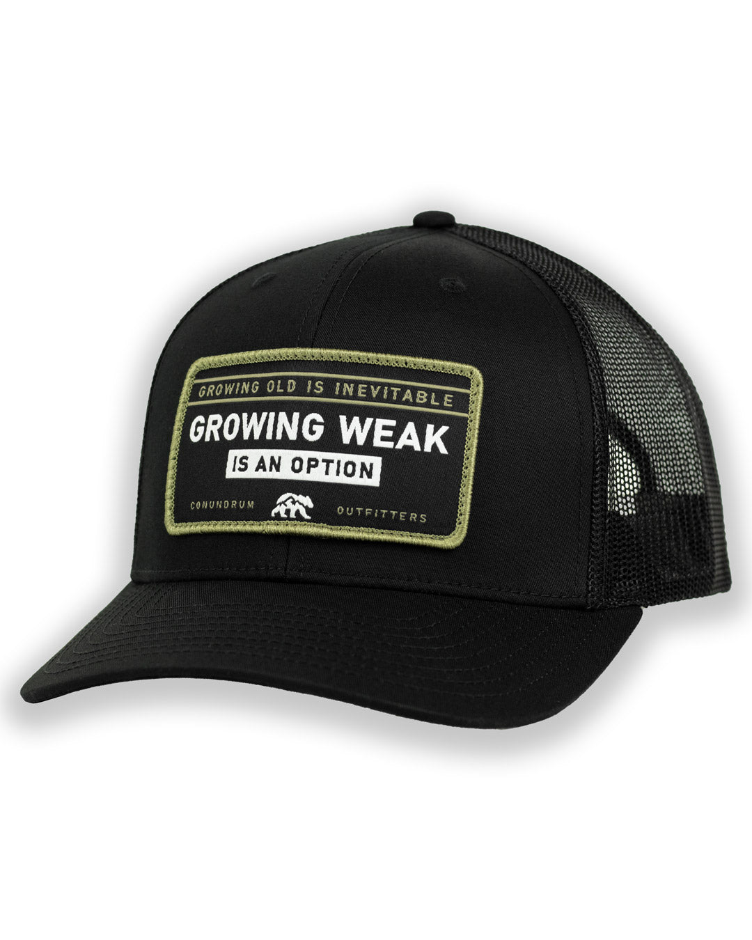 Inevitable Trucker Hat - Black Mid Profile